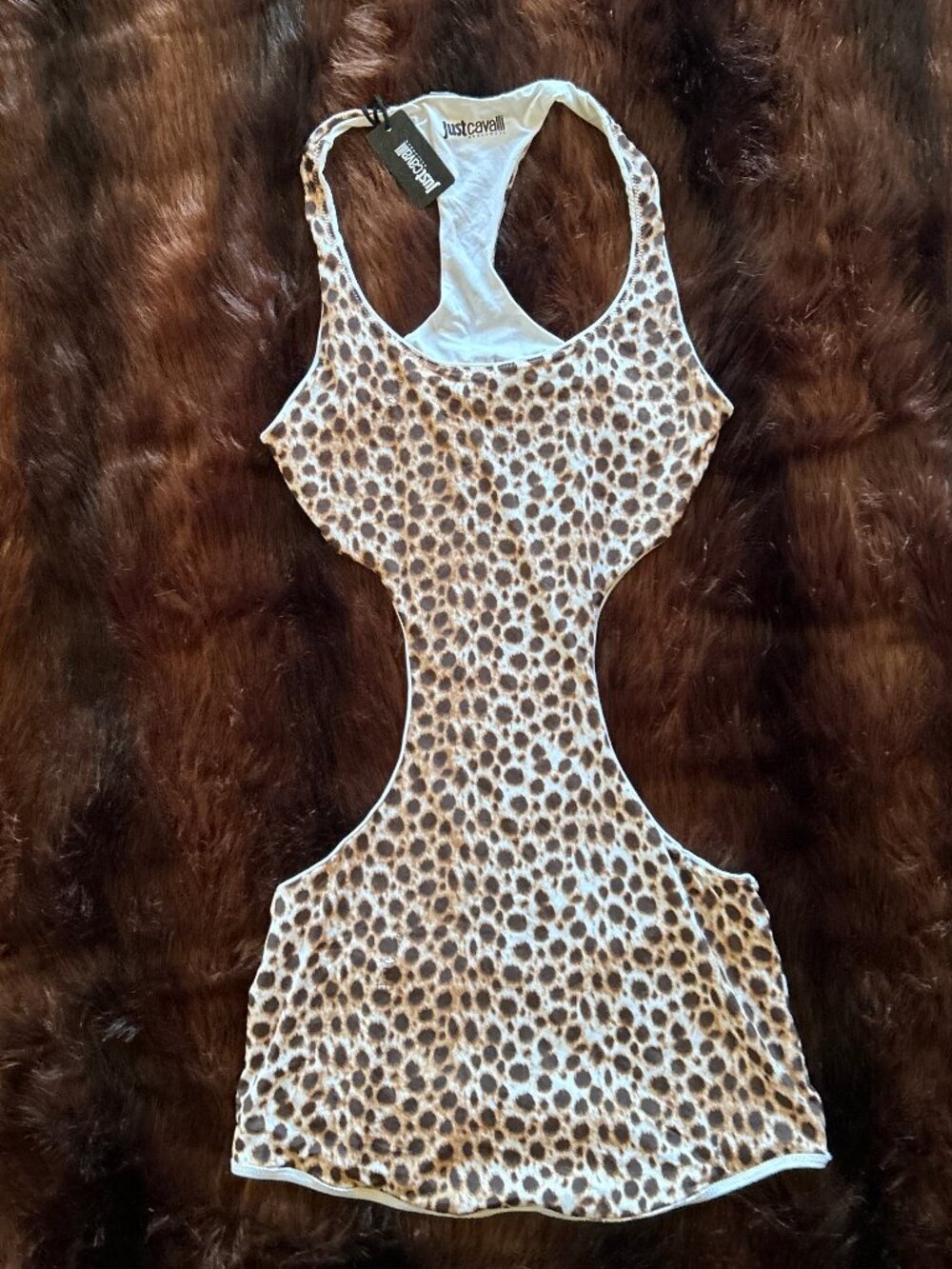 NWT JUST CAVALLI BEACHWEAR~ SWIM DRESS / SWIM SUIT / TANKINI ~ M ~ ANIMAL PRINT